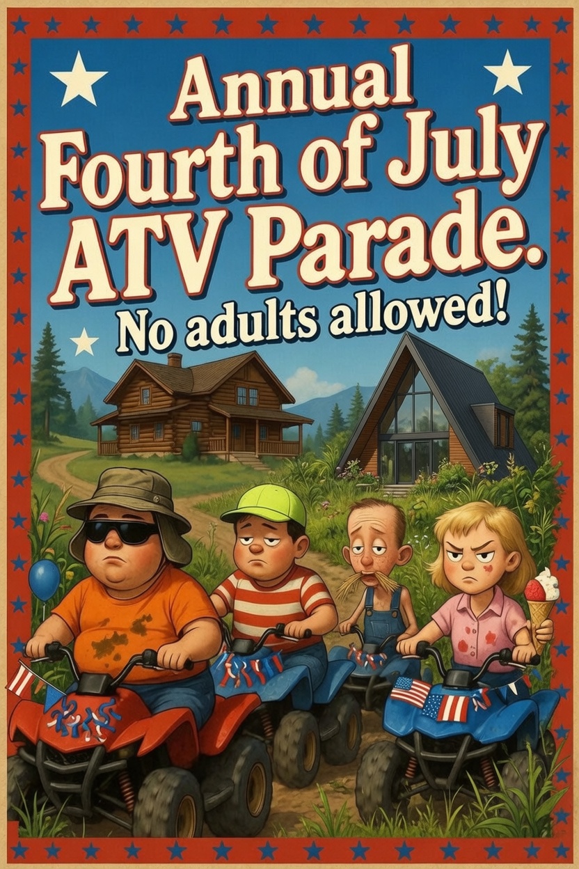 Fourth of July ATV parade: Wear your diapers and play nice this year, Crosstimber&nbsp;folks.